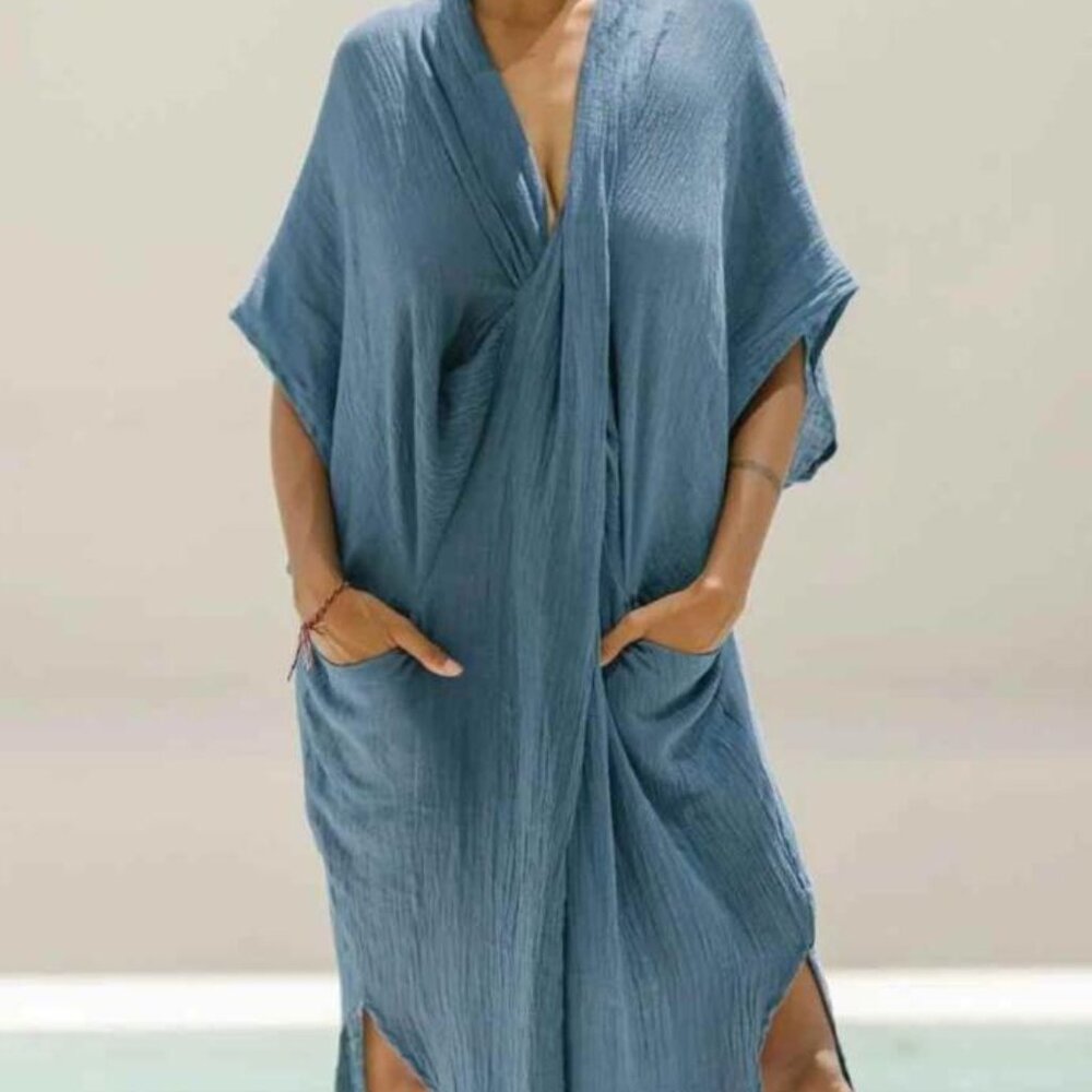 Myrah Penaloza Short Sleeve Amma Gown